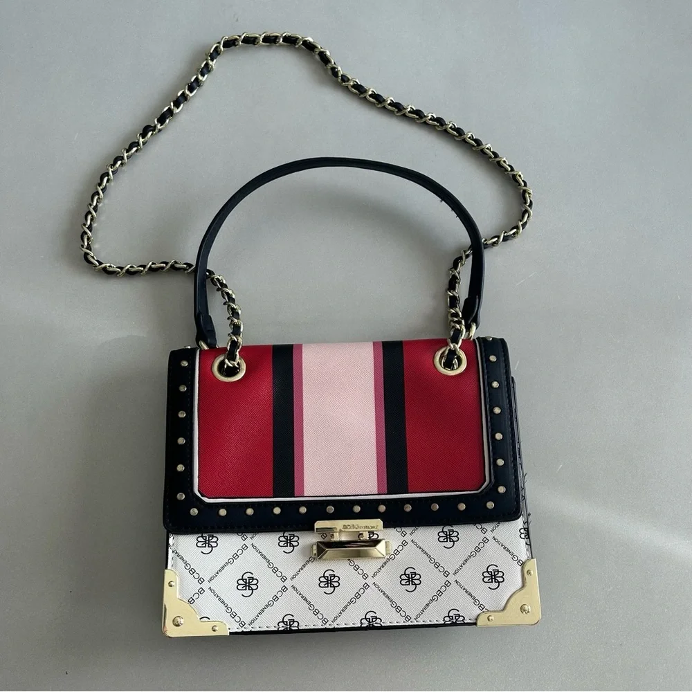BCBGeneration Stylish Red and Pink Designer Handbag - Picture 1 of 6
